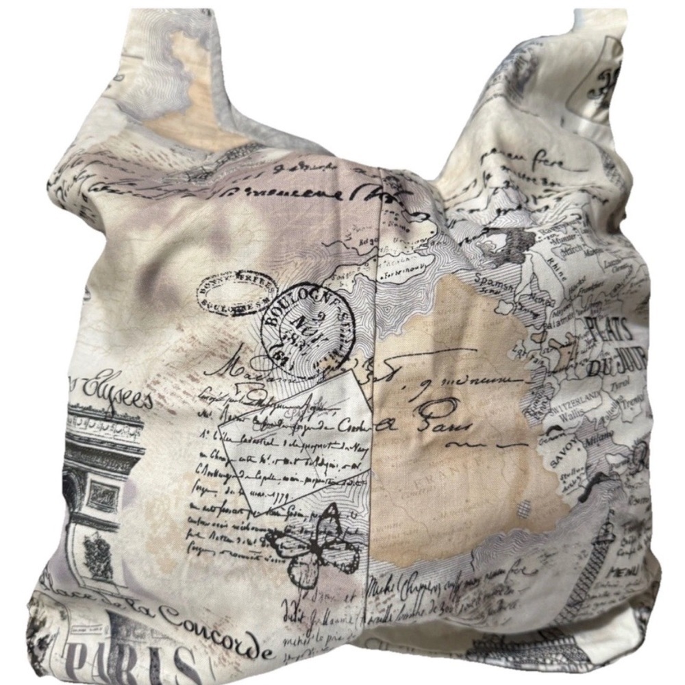 Paris map print tote shoulder/crossbody bag